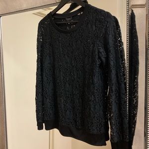 Theory Lace Long Sleeve Top